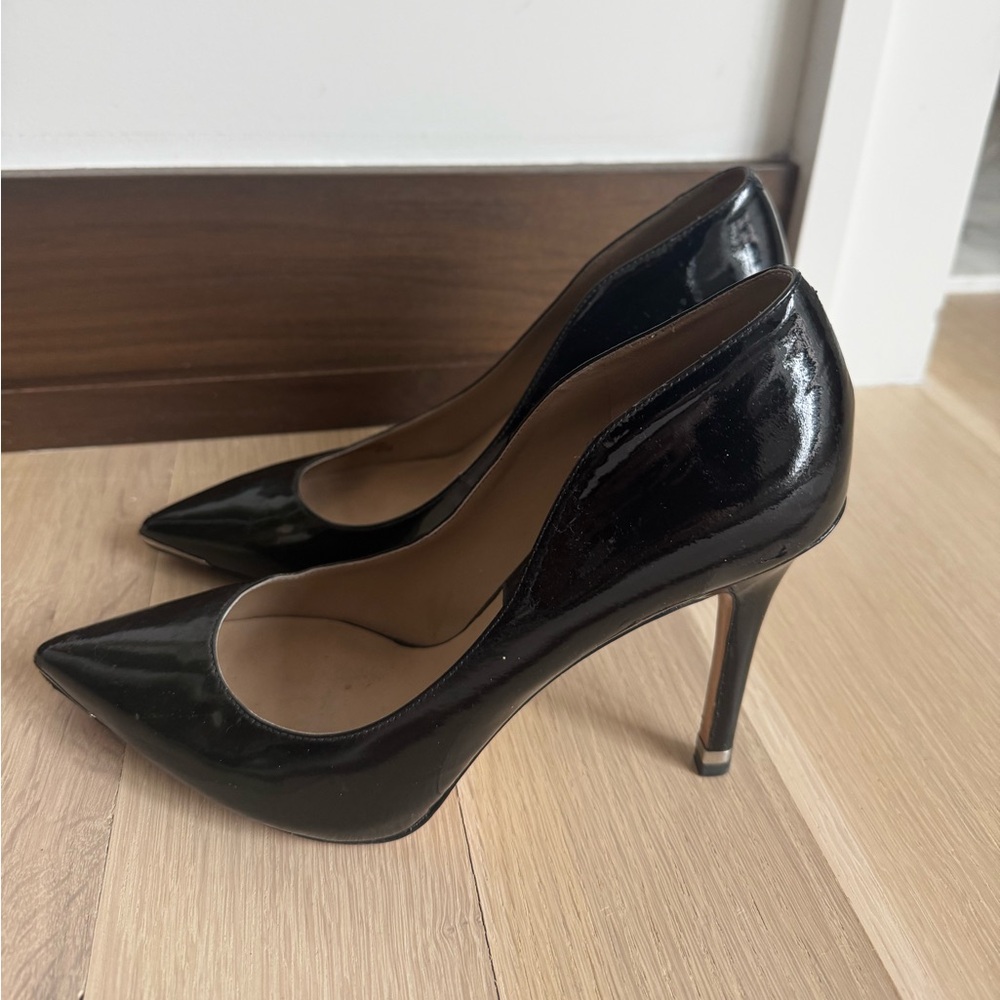 Leather Patent Pointed-Toe Stiletto Pumps